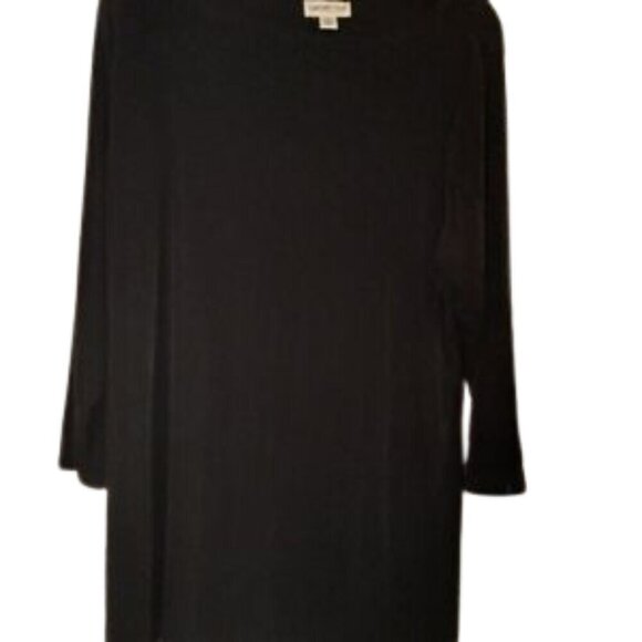 Coldwater Creek black slinky 3/4 sleeve Tunic Top Size 1X - Picture 3 of 7